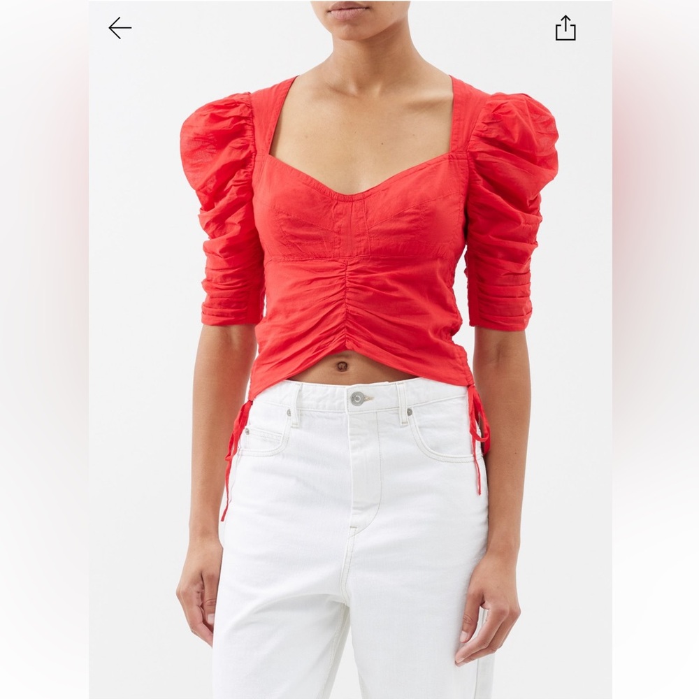 Marant Etoile Galaor ruched cotton-voile top